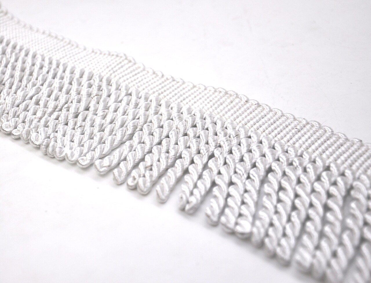 Belagio Bullion Fringe Trim, 4" Wide, Softer Collection, 15 Yards, White